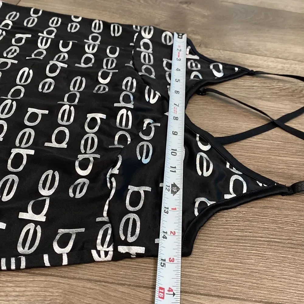 Bebe black and silver lingerie slip size medium - Picture 9 of 12